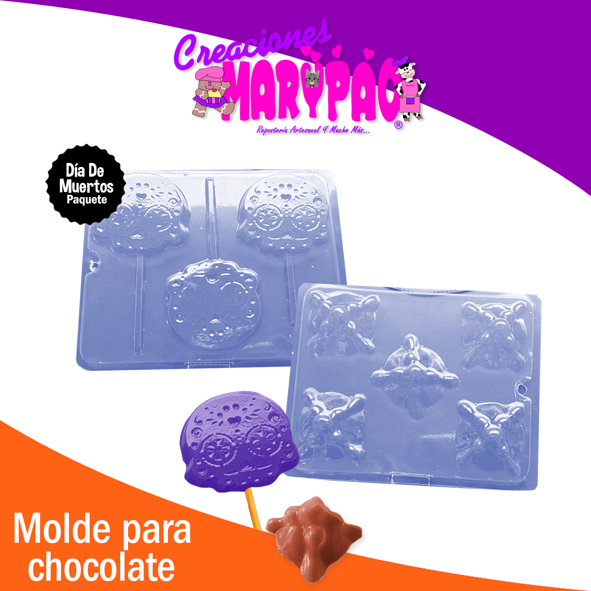 Moldes Chocolate Día de Muertos Calaveras Pan de Muerto