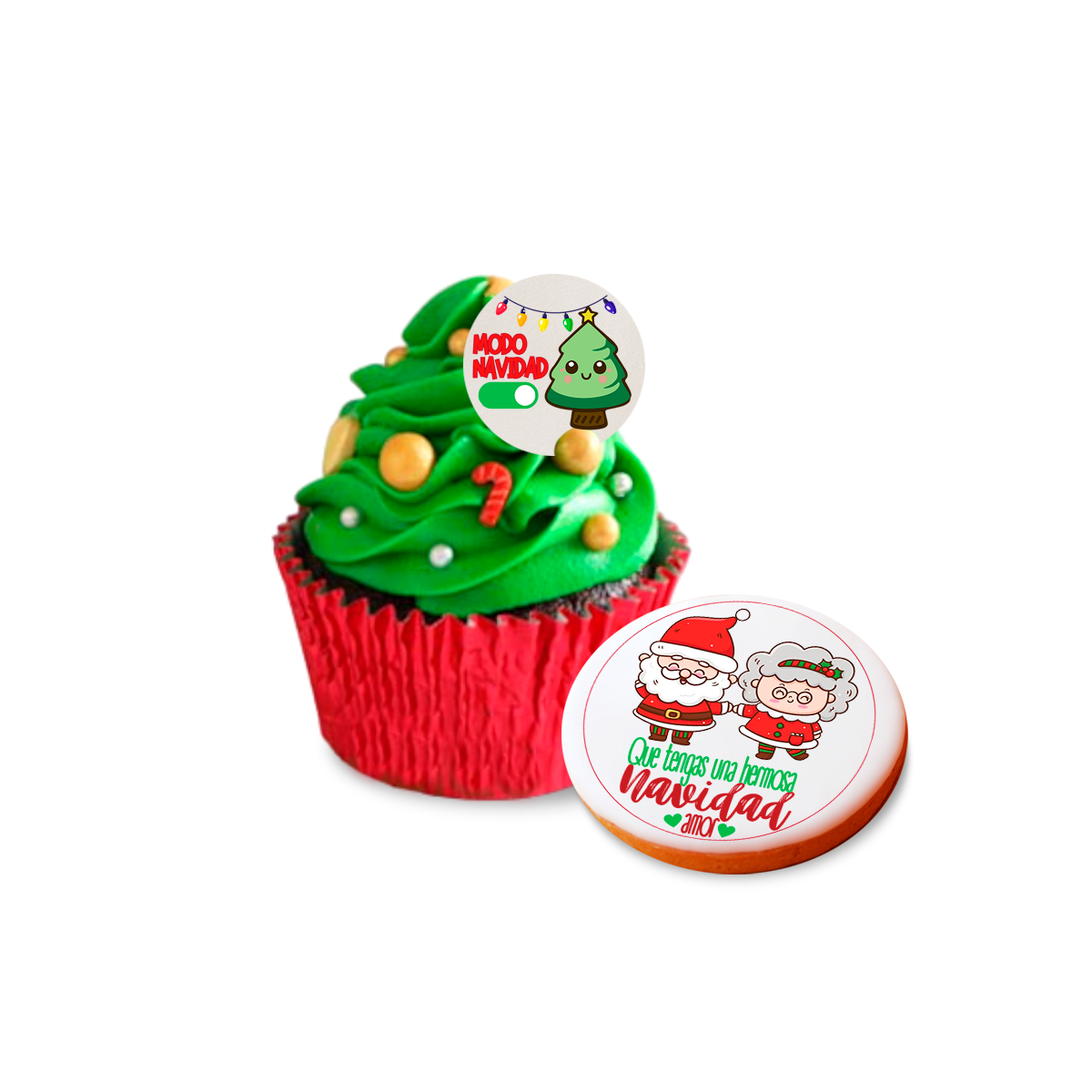 Obleas Comestibles Cupcakes Galletas Navidad Santa Claus