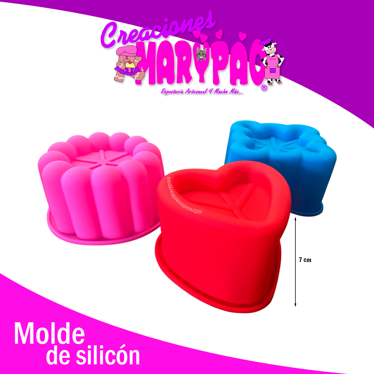 💖 PACK IMPERDIBLE:3 MOLDES DE SILICÓN PARA PASTELITOS🎂+REGALO 🎁