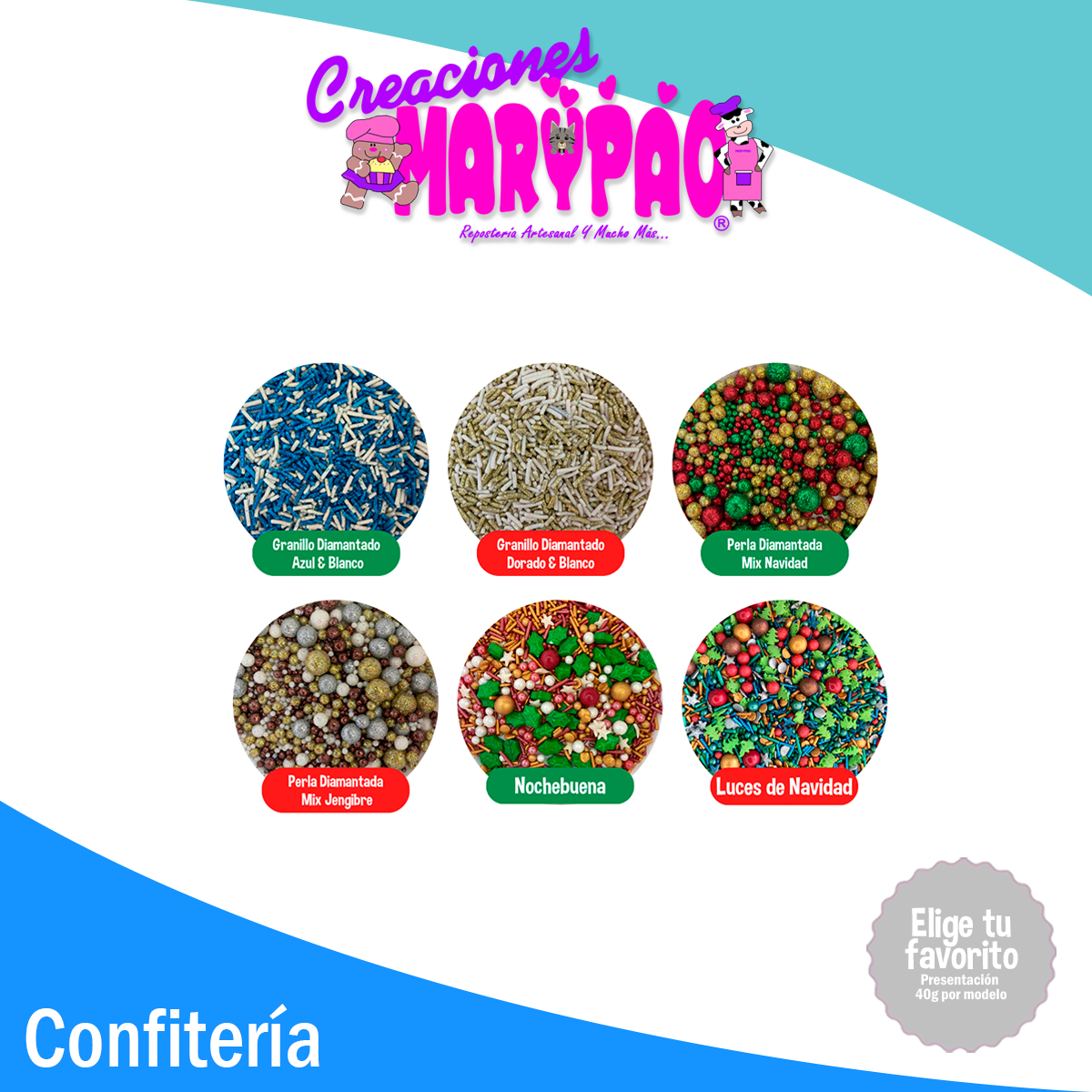 Mix Sprinkles Navidad Granillo Confeti Comestible - Varios Diseños