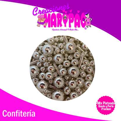 Sprinkles Rods Perla Mix Plateado Premium Metalizado