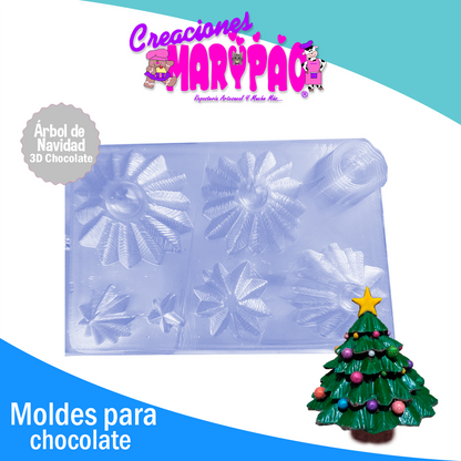 Moldes Árbol de Navidad y Casa Navideña 3D Armable Chocolate