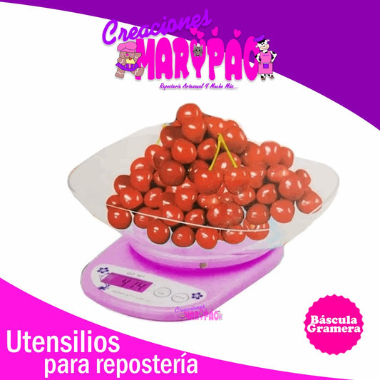 Báscula Digital Gramera Con Recipiente 5 Kg - Creaciones Marypao