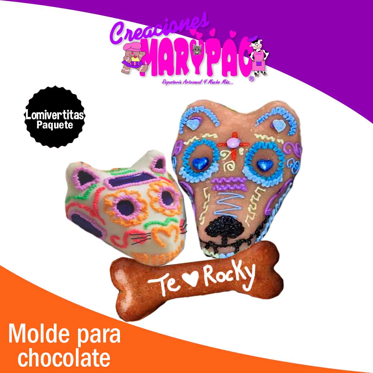 Moldes Calavera Chocolate Perritos Gatitos Dia de Muertos Lomiveritas