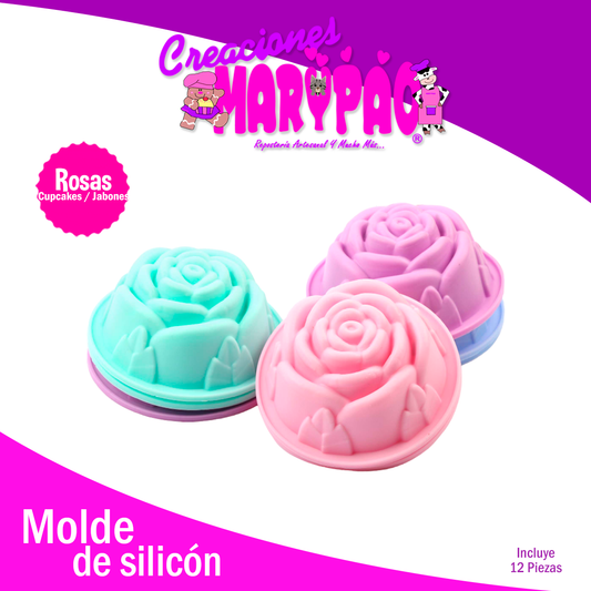 Capacillos De Silicón Rosas Moldes Cupcakes