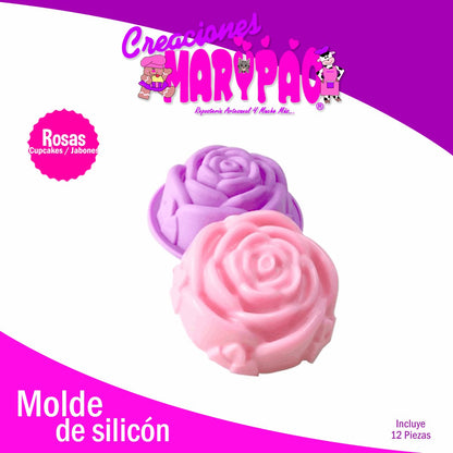 Capacillos De Silicón Rosas Moldes Cupcakes - Creaciones Marypao