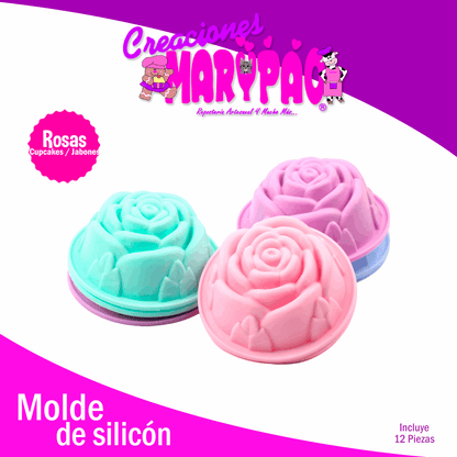 Capacillos De Silicón Rosas Moldes Cupcakes - Creaciones Marypao