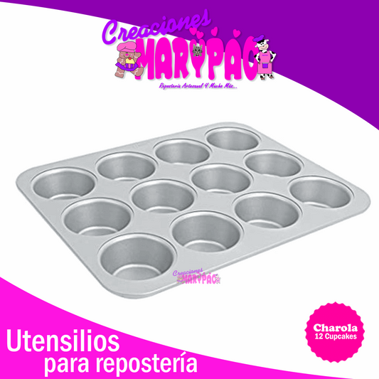 Charola Para Hornear Cupcakes 12 Cavidades Muffins - Creaciones Marypao