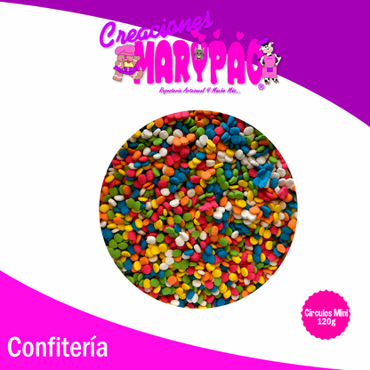 Confeti Comestible Círculos Mini Colores 120g