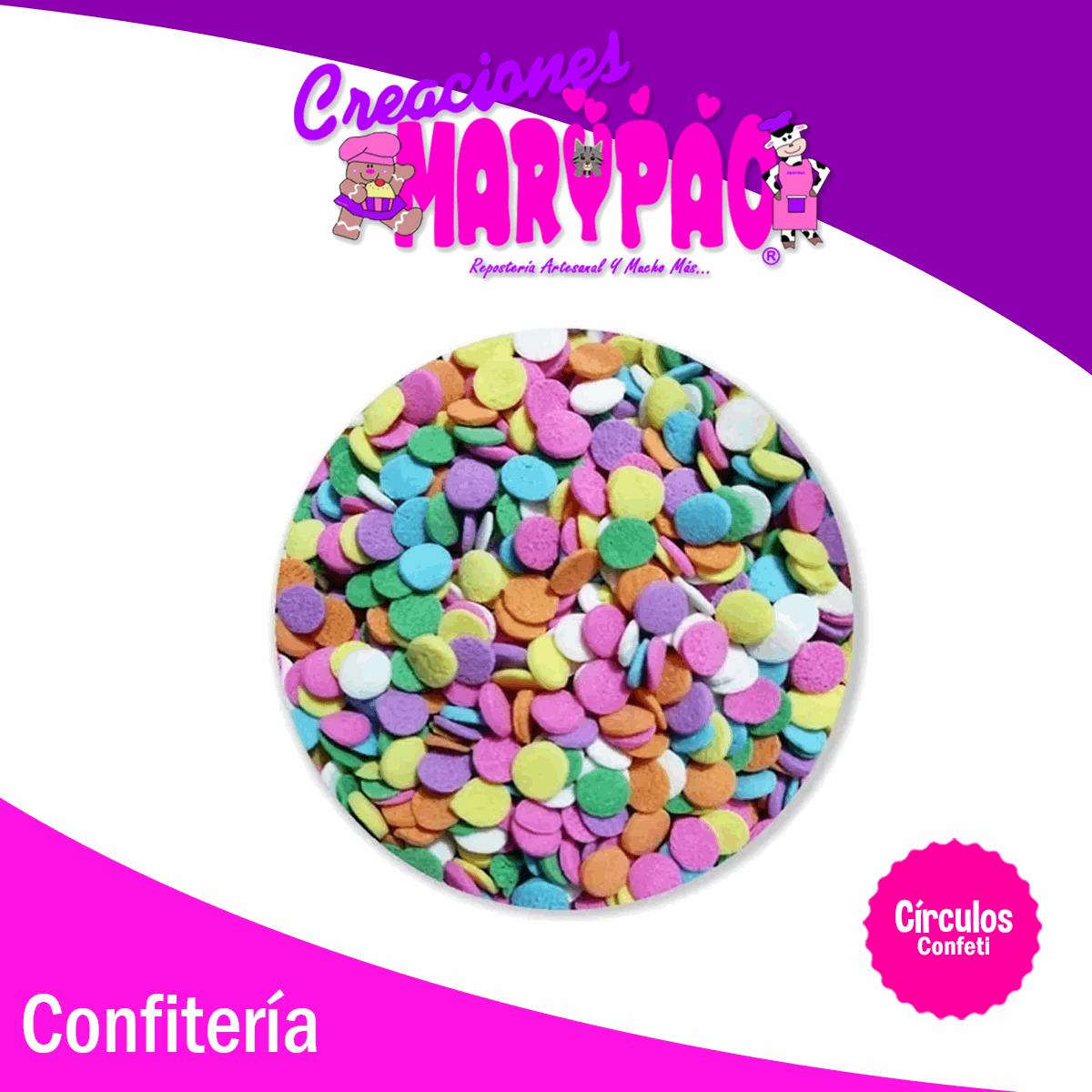 Confeti Comestible Círculos De Colores