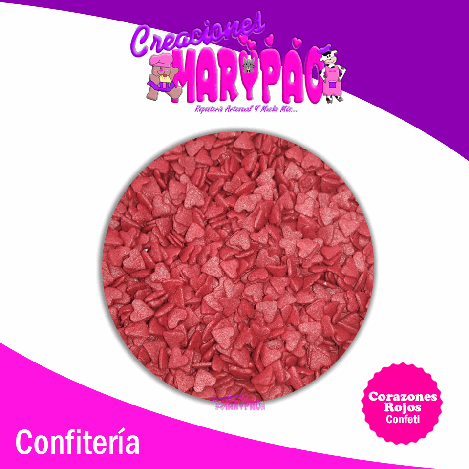 Confeti Comestible Febrero Corazones Rojos
