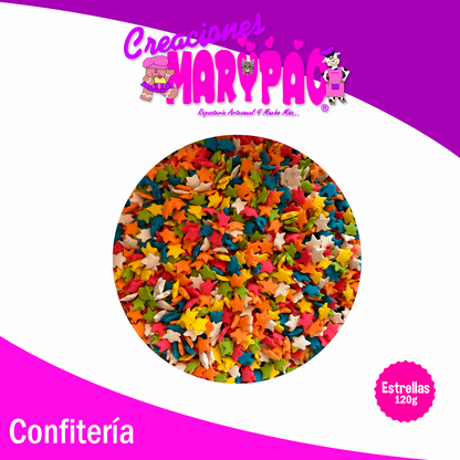 Confeti Comestible Estrellas de Colores 120g