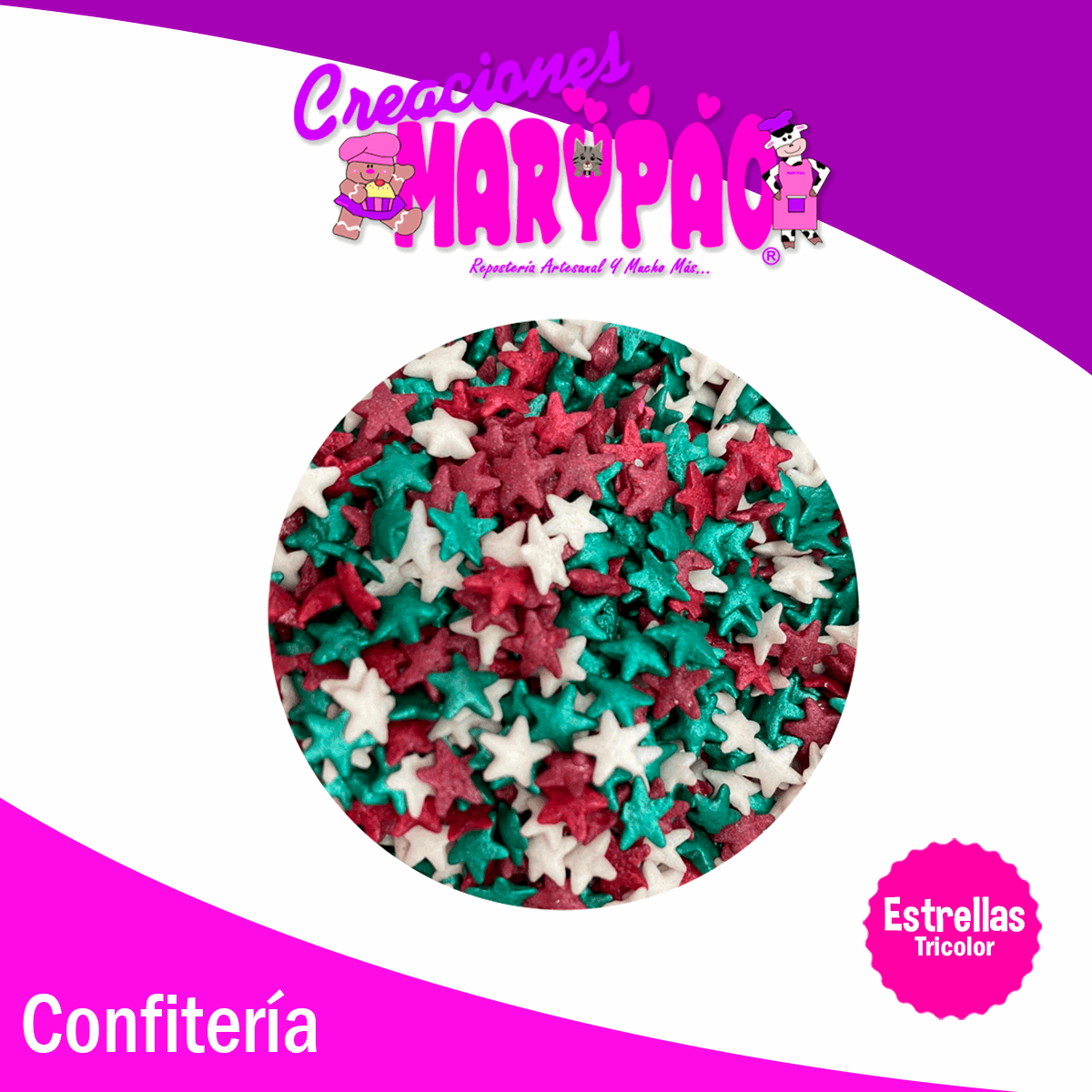 Confeti Comestible Estrellas Tricolor Fiestas Patrias