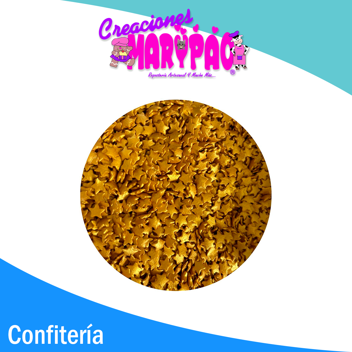 Confeti Comestible Estrellas Doradas Navidad