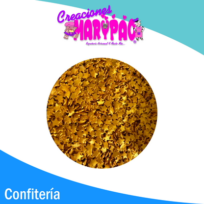 Confeti Comestible Estrellas Doradas Navidad