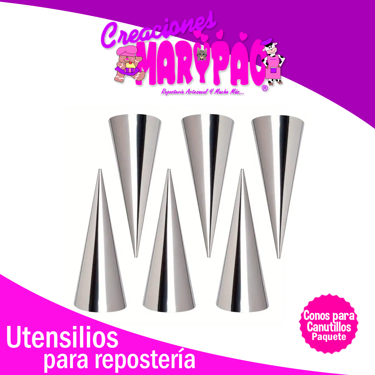 Conos Para Canutillos Pack 6 Piezas