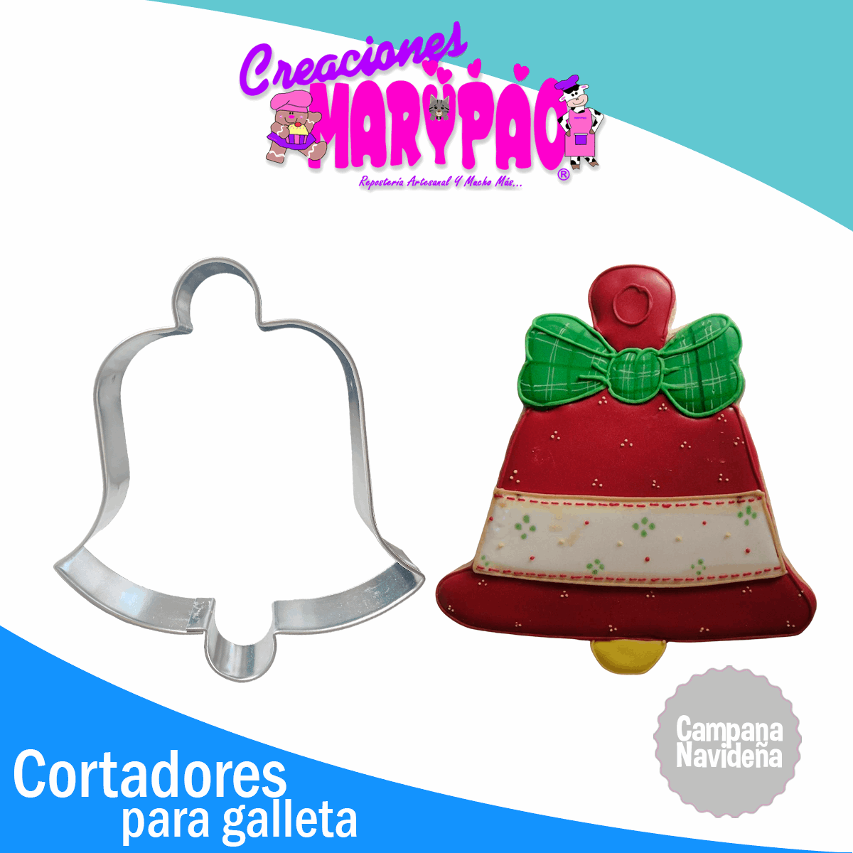 Cortador De Galletas Campana Navideña