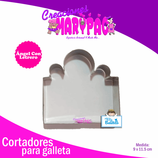 Cortador De Galletas Ángel Con Letrero - Creaciones Marypao