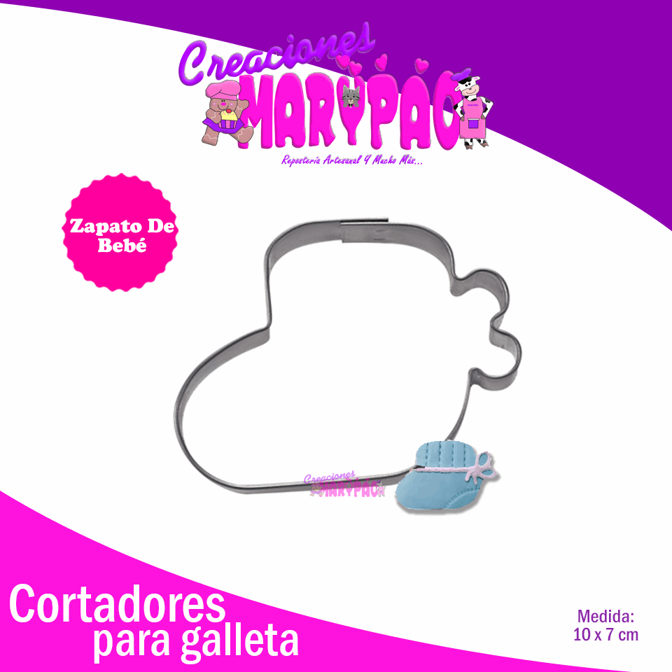 Cortador De Galletas Zapato De Bebé Baby Shower - Creaciones Marypao