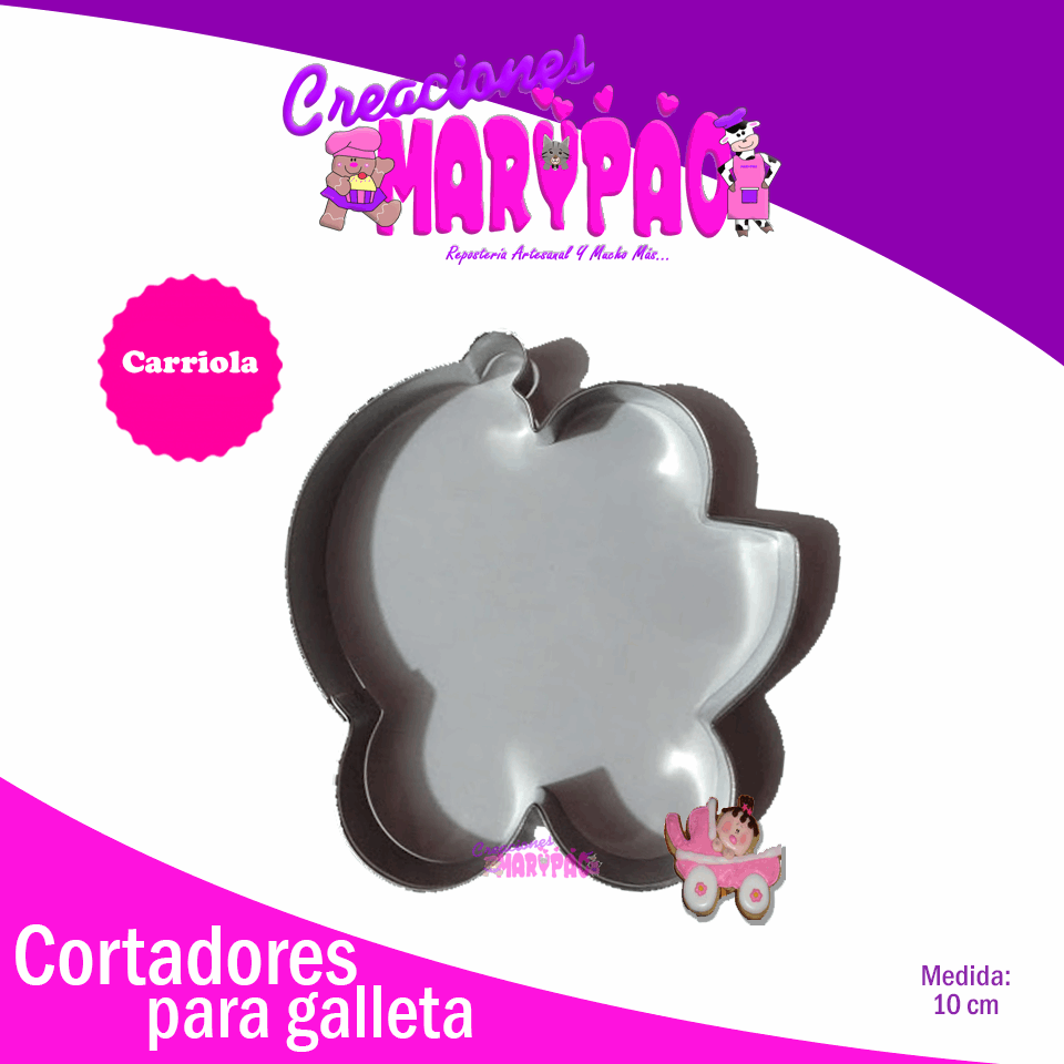 Cortador De Galletas Carriola Baby Shower - Creaciones Marypao