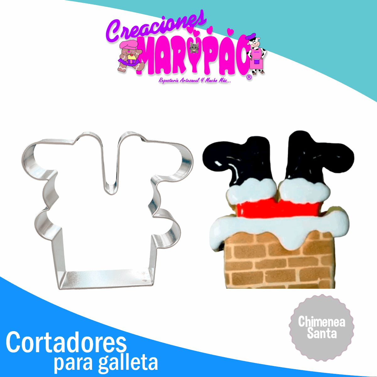 Cortador De Galletas Santa Chimenea Navidad