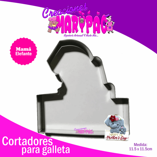 Cortador De Galleta Mamá Elefante - Creaciones Marypao