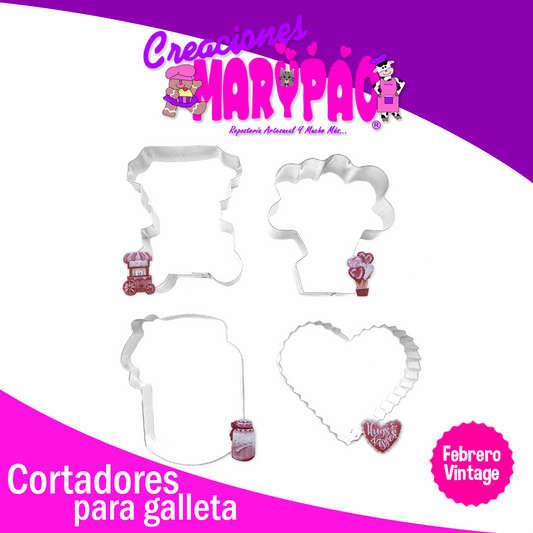 Cortadores De Galletas 14 De Febrero Vintage