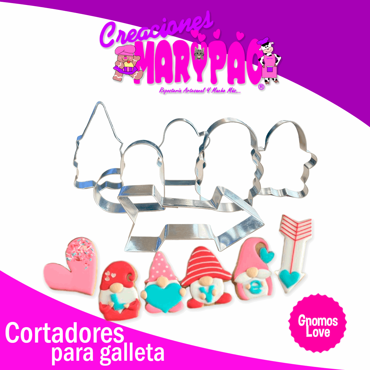 Cortadores De Galletas Gnomos Love 14 De Febrero