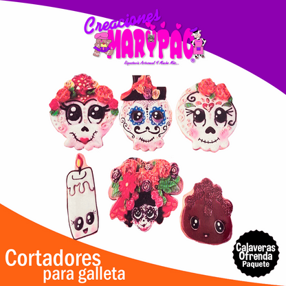 Cortadores De Galletas Calavera Vela Catrina Muertos