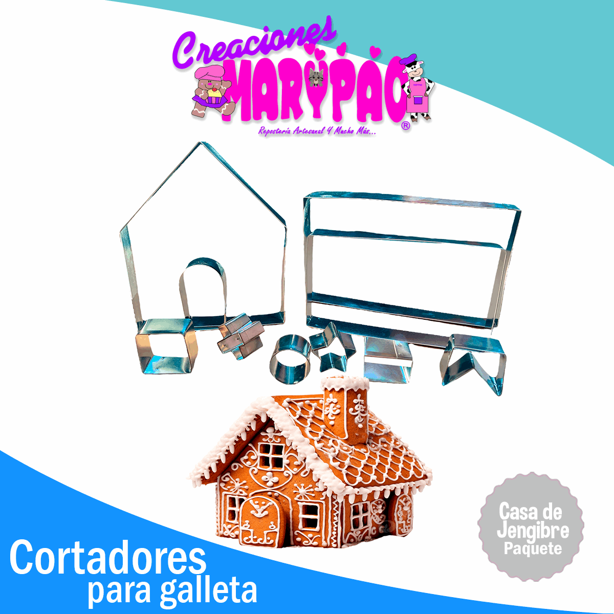 Cortadores de Galletas casa de Jengibre 3D Navidad Mod2