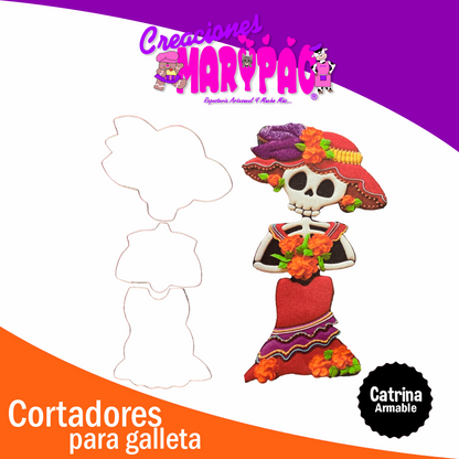 Cortadores De Galletas Catrina Armable