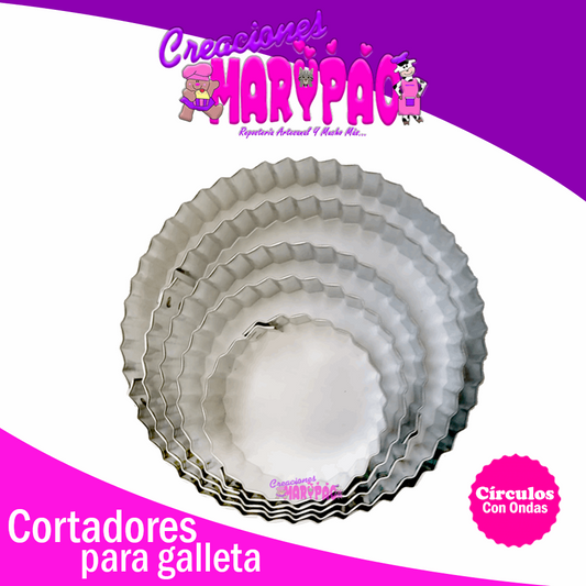 Cortadores De Galleta Set De Círculos con Ondas - Creaciones Marypao