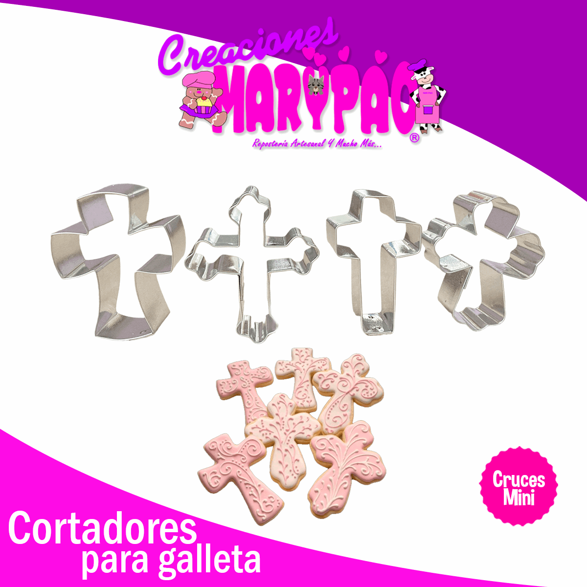 Cortadores Cruces Mini Comunión Bautizo Galletas