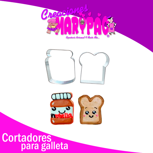 Cortador De Galletas Decoradas Pan y Nutella Pareja