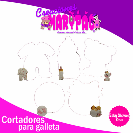 Cortadores De Galletas Decoradas Baby Shower Bebé Oso