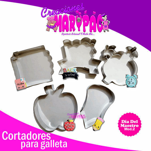 Cortadores Para Galletas Día del Maestro Mod 2 - Creaciones Marypao