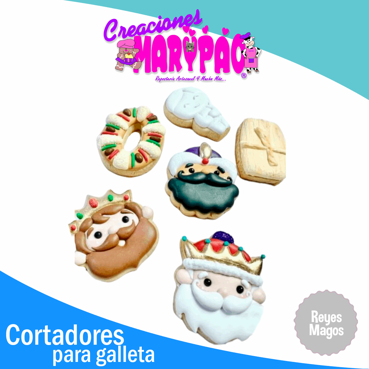 Cortadores De Galletas Reyes Magos Navidad