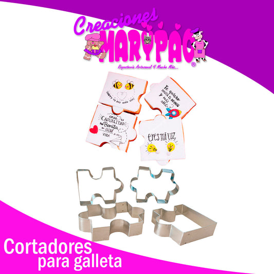 Cortadores Galletas Rompecabezas 4 pzas