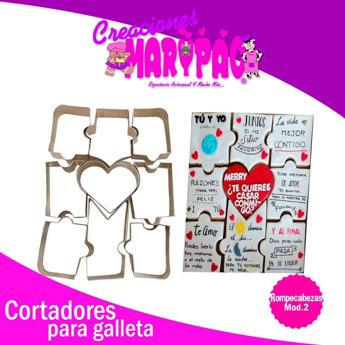 Cortadores Galletas Rompecabezas Amor