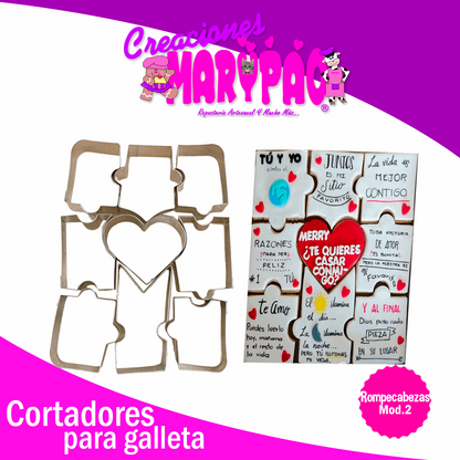 Cortadores Galletas Rompecabezas Amor