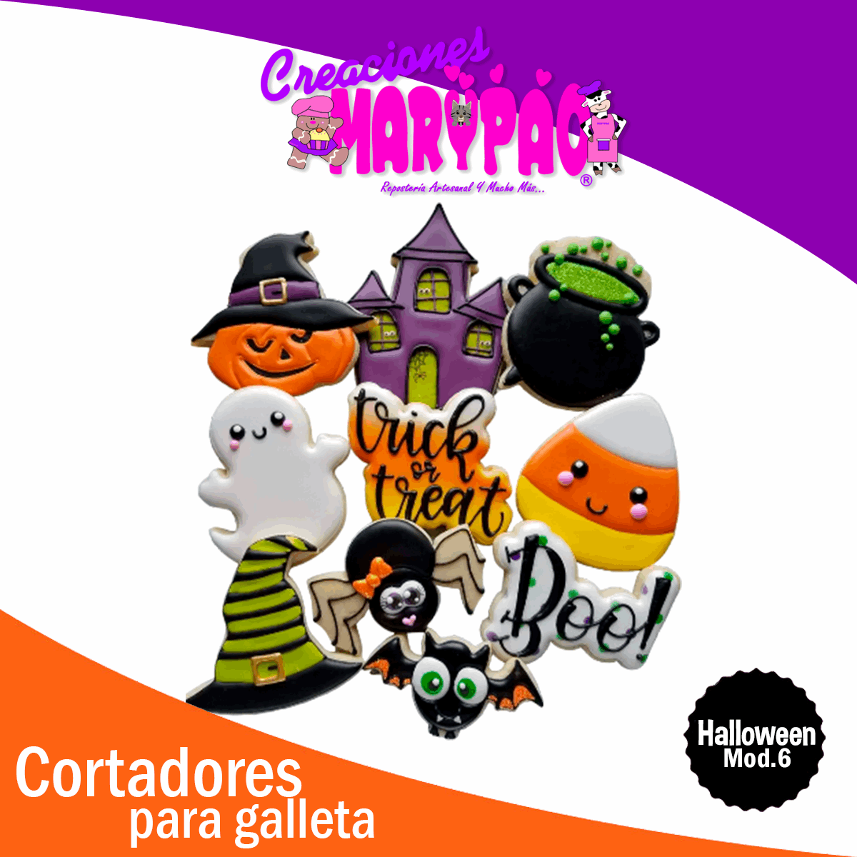 Cortadores De Galletas Halloween Casa embrujada Sombrero Boo