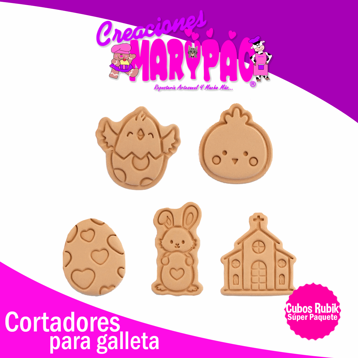 Cortadores De Galletas Pascua Texturizadores