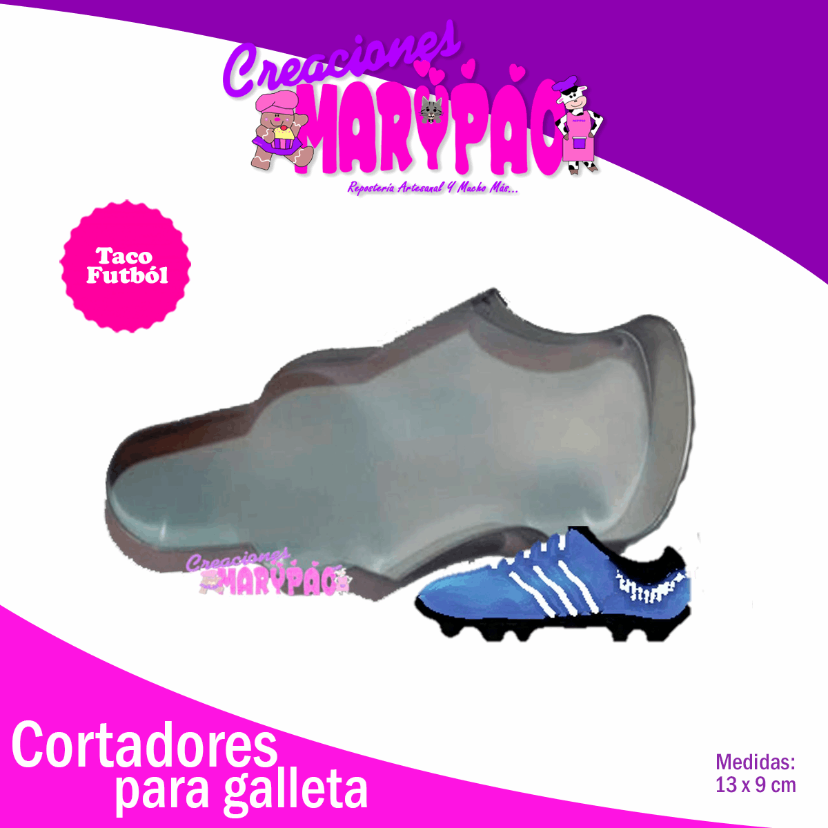 Cortador Galleta Taco Zapato de Futbol - Creaciones Marypao