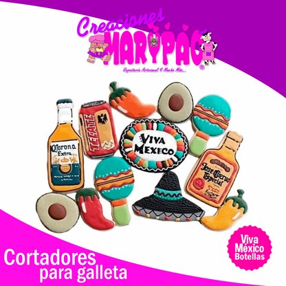 Cortadores De Galletas Viva México Botellas