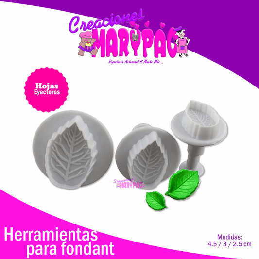 Cortadores Eyectores Hojas Fondant - Creaciones Marypao