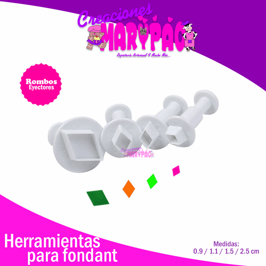 Cortadores Eyectores Rombos Mini Fondant