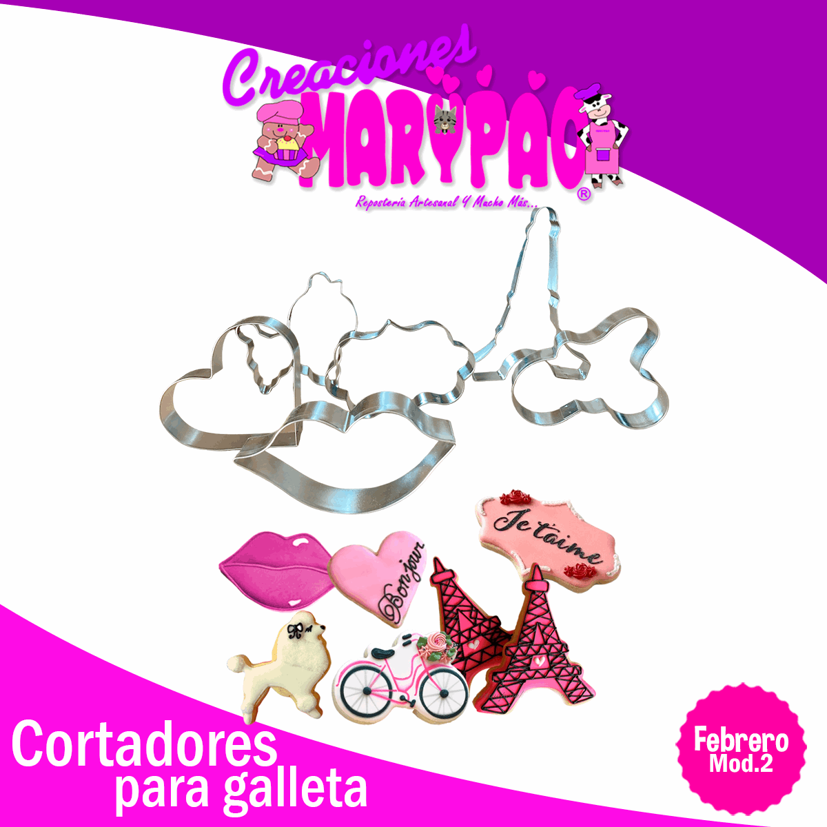 Cortadores Galletas Febrero Modelo 2