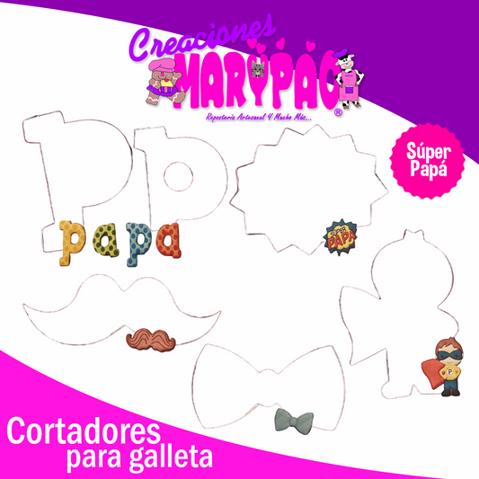 Cortadores De Galleta Día Del Padre Súper Papá