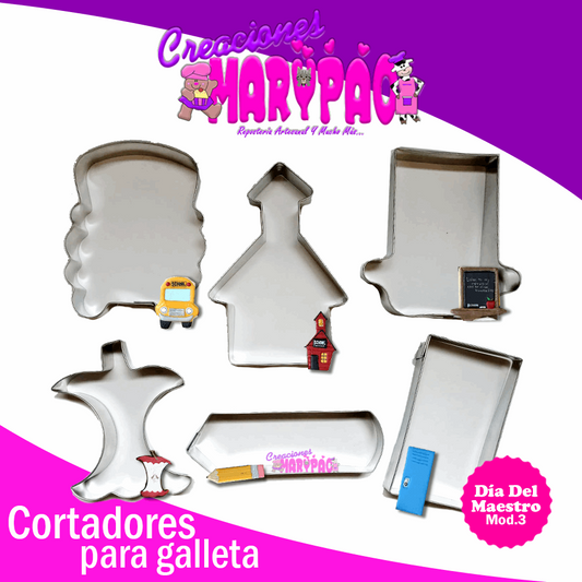 Cortadores Para Galletas Día del Maestro Mod 3 - Creaciones Marypao