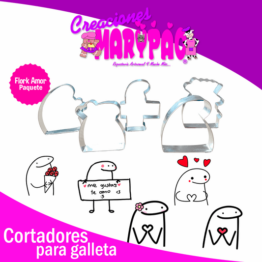 Cortadores De Galletas Flork Enamorado 14 De Febrero Pack